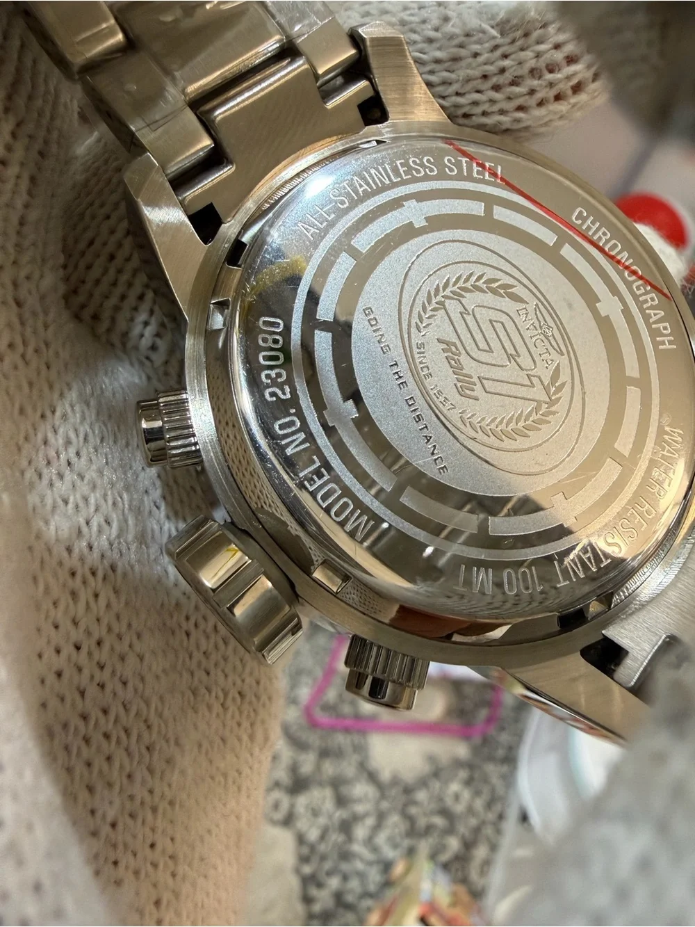 Invicta S1 Rally 23080 Chronograph Blue Dial Steel Mens Quartz Watch FULL SET